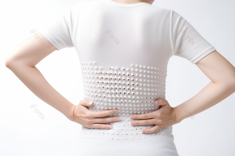 白色针织衫女性腰疼腰椎间盘突出,高清,摄影图,摄影图片,图片大全,摄影图免费下载